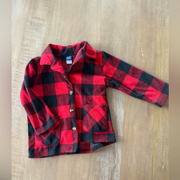 Old Navy Holiday Fleece Pajamas In Red Plaid Size 18-24 M - Picture 5 of 7